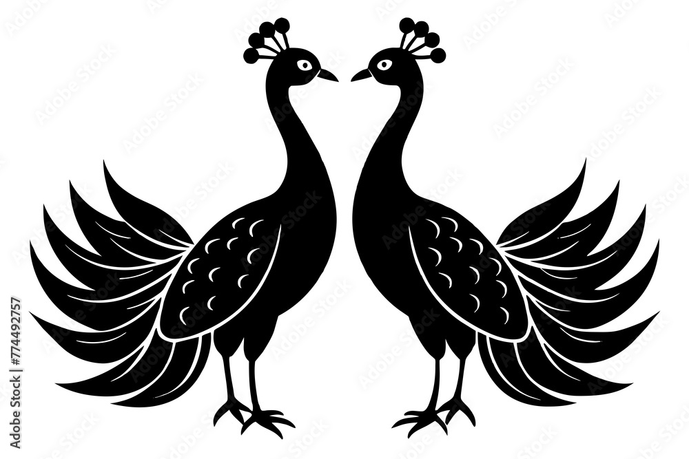 Beauty peacock vector silhouette illustration ,peacock tattoo design icon,logo and vector illustration Beauty peacock vector silhouette illustration ,peacock tattoo design icon,logo and vector illustration