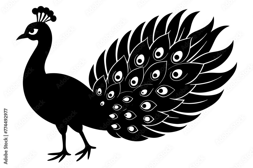 Beauty peacock vector silhouette illustration ,peacock tattoo design icon,logo and vector illustration Beauty peacock vector silhouette illustration ,peacock tattoo design icon,logo and vector illustration
