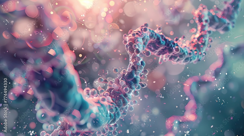 3D illustration of DNA cells, medical background, science, and education 3D illustration of DNA cells, medical background, science, and education