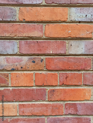 Old Brick Wall texture Background orange, yellow and grey