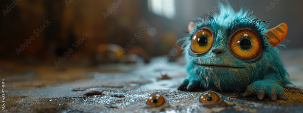 cute monster in a raw. Created with Generative AI. cute monster in a raw. Created with Generative AI.