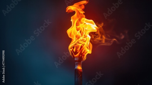 Eternal Flame - Minimalist Torch Icon - Symbol of Athletic Spirit