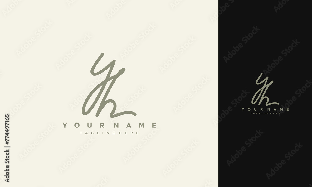 initial YH handwriting signature logo , logo template vector initial YH handwriting signature logo , logo template vector