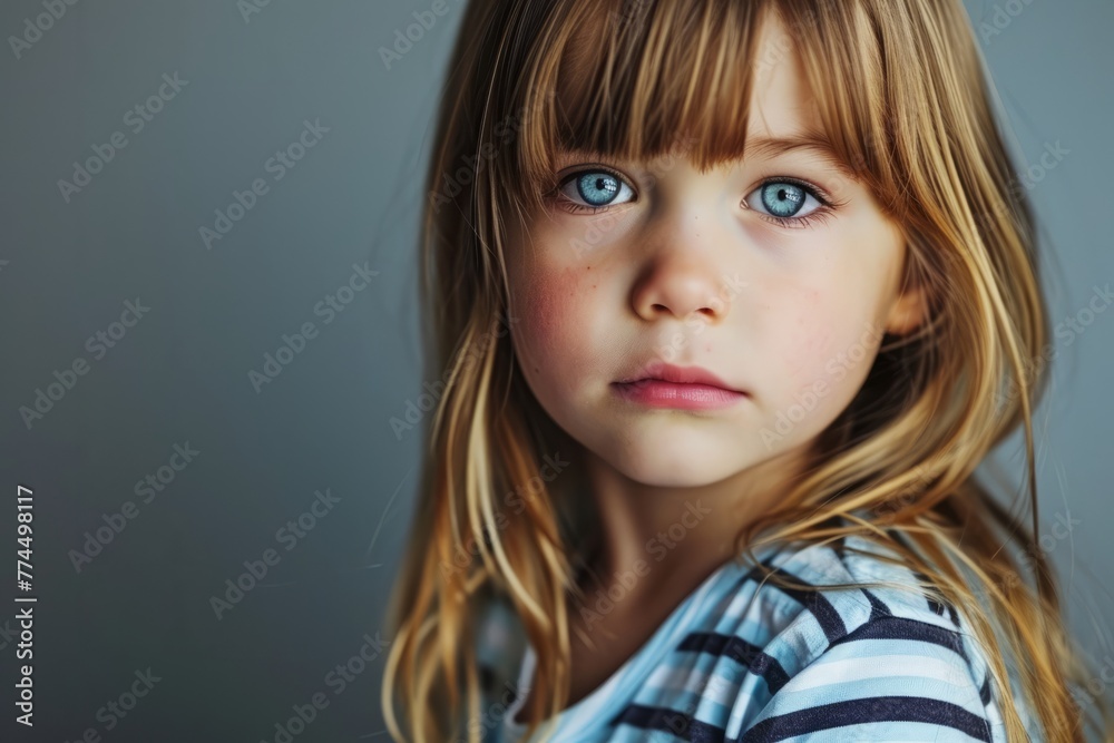 Portrait of a cute little girl with blond hair and blue eyes Portrait of a cute little girl with blond hair and blue eyes