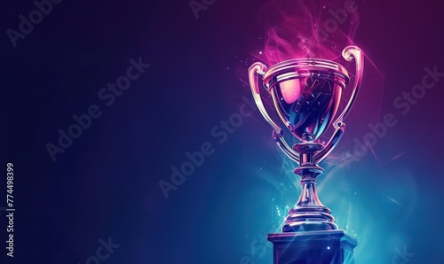 Stylized Trophy Icon. Symbol of Achievement. Minimalist Sports Background. Achievement and business goal achievement concept.