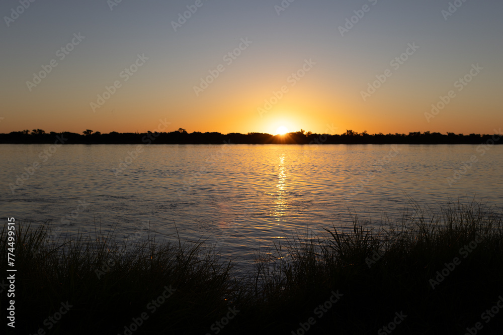 Nice sunset on the shores of the Rio Prana, Argentina