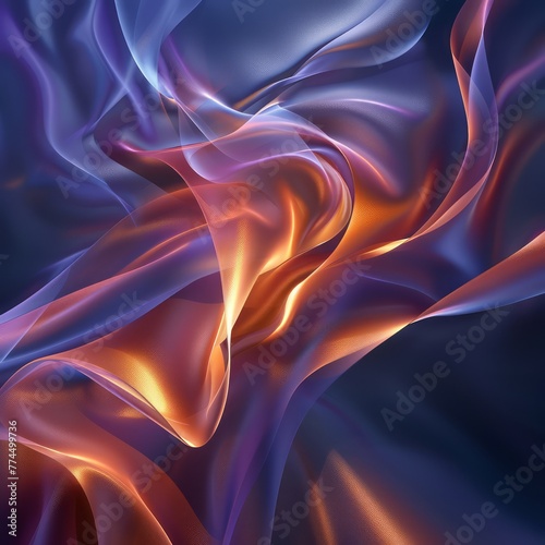 abstract light folds and waves, dynamic and futuristic © zakariastts