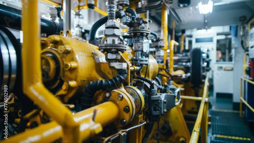 Wallpaper Mural oil and gas engine in a rig ,generative ai Torontodigital.ca