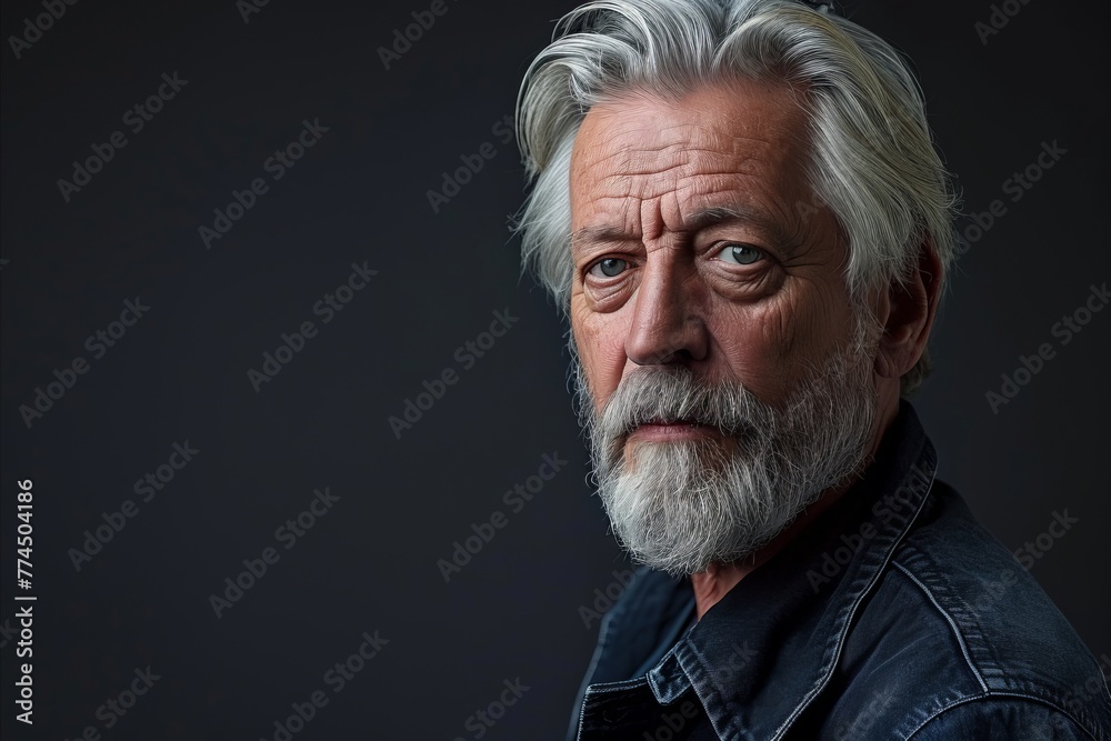 Portrait of an old man with a gray beard and mustache. Portrait of an old man with a gray beard and mustache.