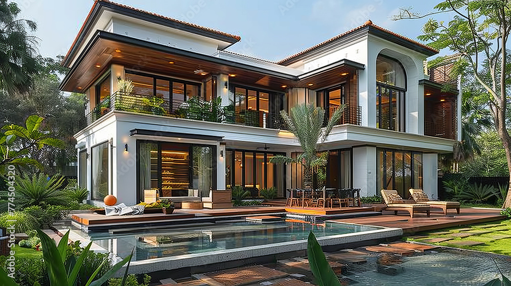 Fototapeta premium Home exterior design ideas,generative ai