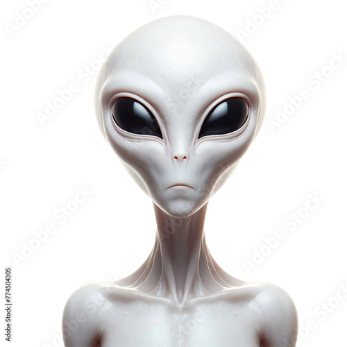 alien  illustration isolated on transparent background - Generative AI