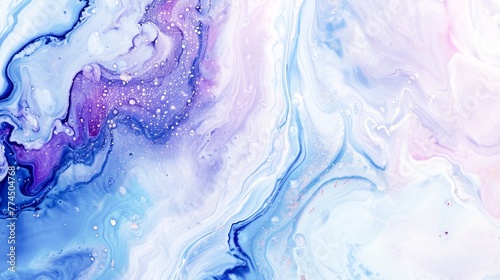 Close-up of painting with blue and purple color