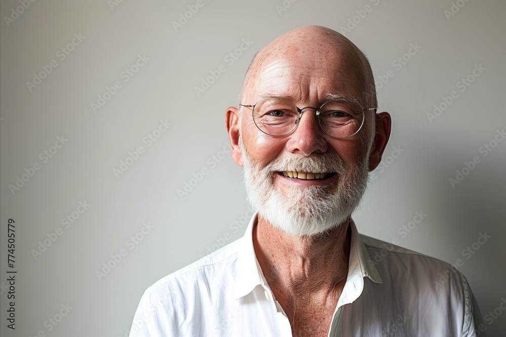 Portrait of a senior man with a white beard and glasses. Portrait of a senior man with a white beard and glasses.