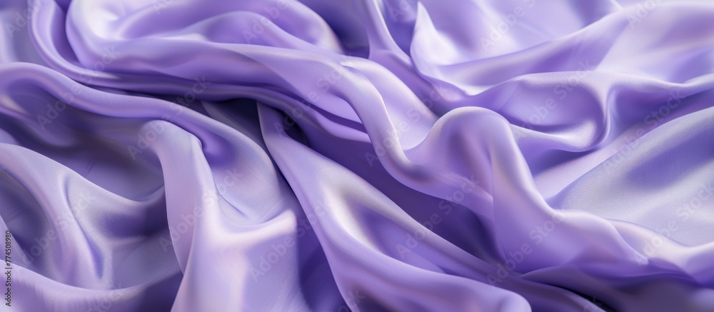 Fototapeta premium Lavender shiny silk fabric cloth texture background