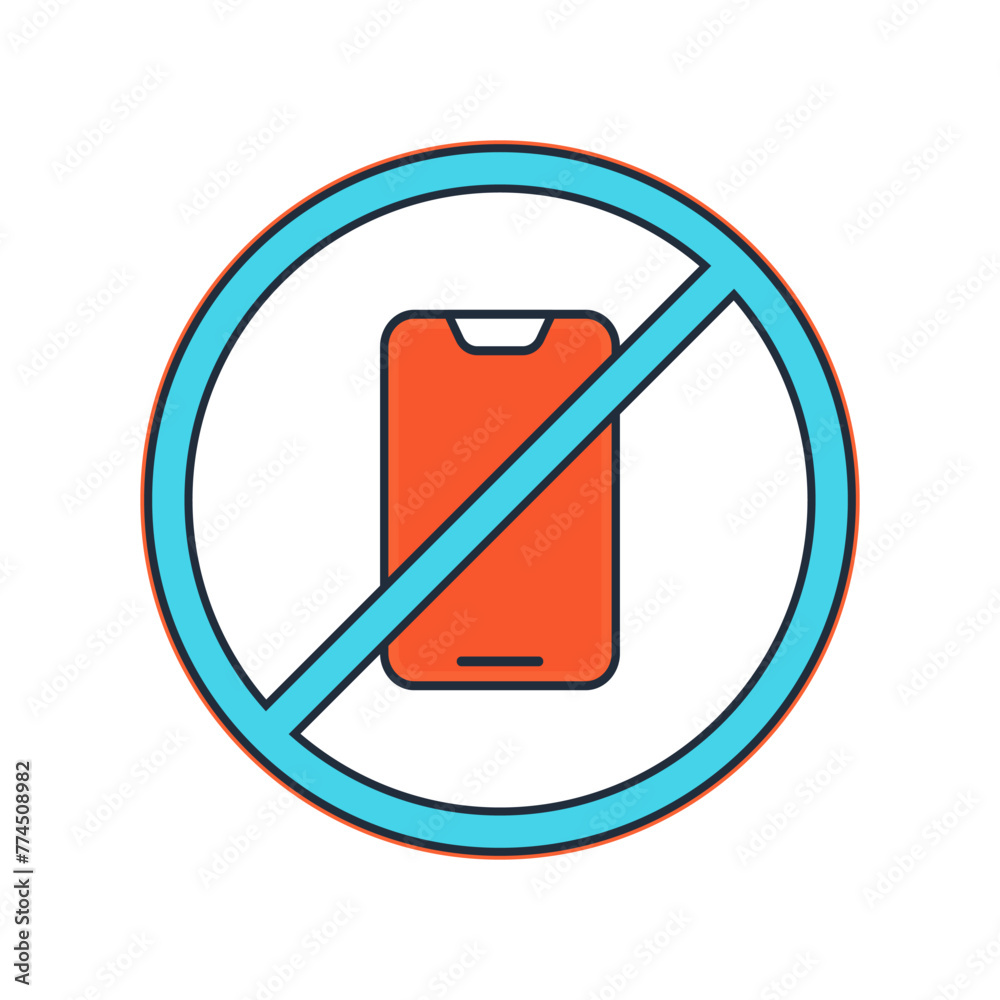 No phone icon vector illustration image on white background can be used for library No phone icon vector illustration image on white background can be used for library