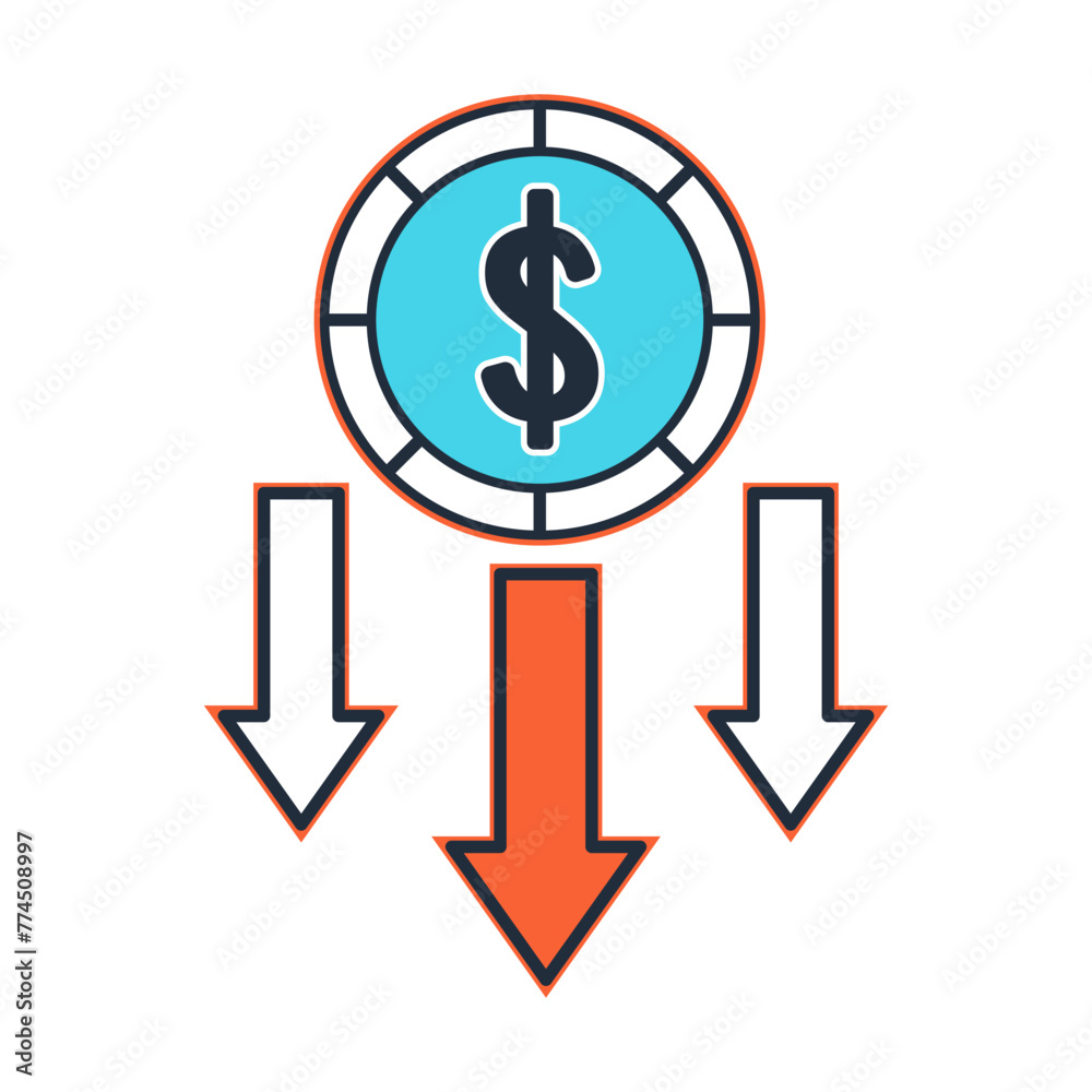 Depreciation icon vector illustration image on white background can be used for finance Depreciation icon vector illustration image on white background can be used for finance