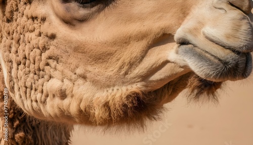 a close up of a camels textured fur upscaled 9 photo