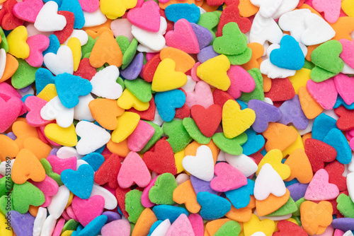 Multicolor Small Heart For Sprinkles Toppings Decoration Background © amstockphoto