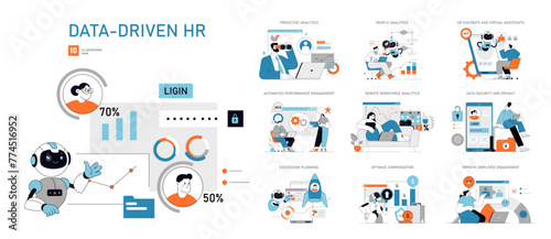 Data-Driven HR set Vector illustration