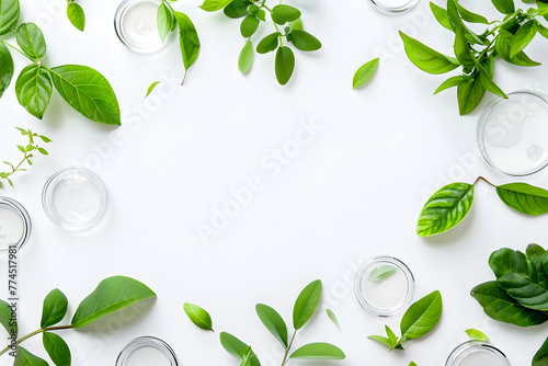 A variety of herbs and plants in glass jars