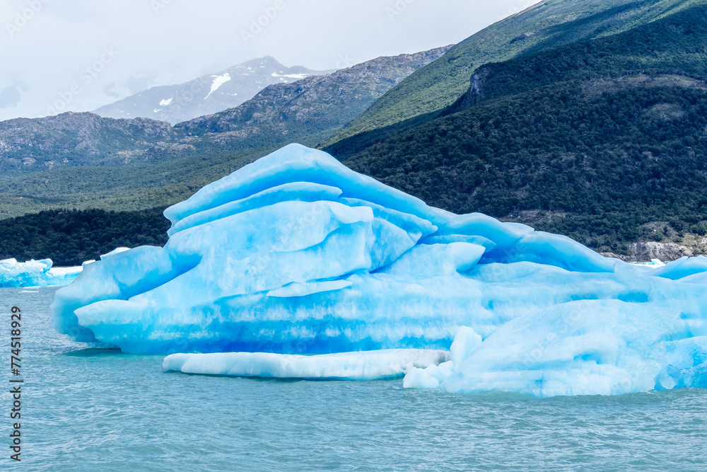 Iceberg floating at Lago Argentina in Patagonia