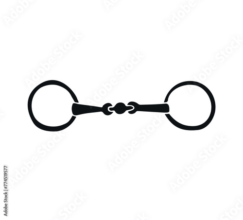 Vector hand drawn doodle sketch horse equestrian bit isolated on white background