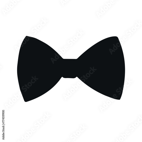 Vector hand drawn bow tie silhouette isolated on white background