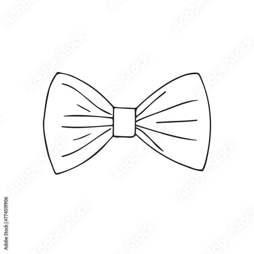 Vector hand drawn doodle sketch outline bow tie isolated on white background