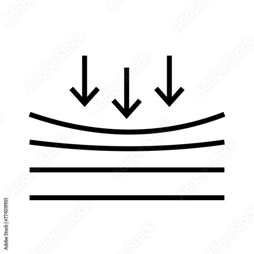 Fabric breathability concept. Textile air permeability indicator. Material quality feature symbol. Breathable fabric representation. Vector illustration. EPS 10.