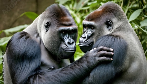 a pair of gorillas sharing a tender moment as they upscaled 7 © Naznin