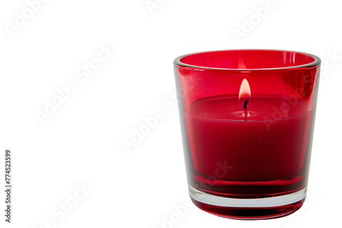 A red glass candle.