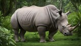 A Rhinoceros In A Lush Jungle  3