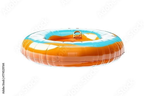 Inflatable Pool Float in Crystal Clear Water Isolated On Transparent Background Or PNG.
