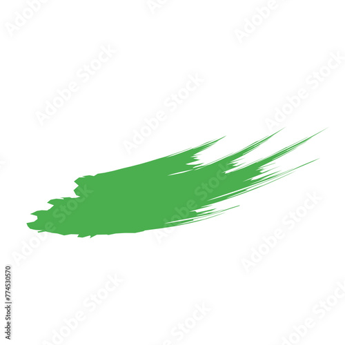 Green hand painted vector abstract brush