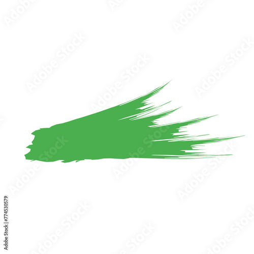 Green hand painted vector abstract brush