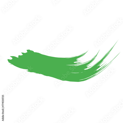Green hand painted vector abstract brush