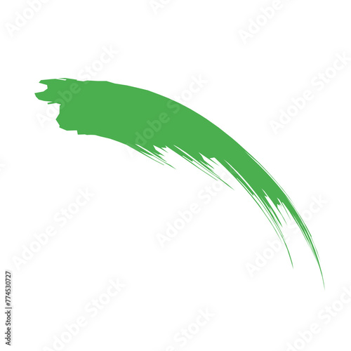 Green hand painted vector abstract brush