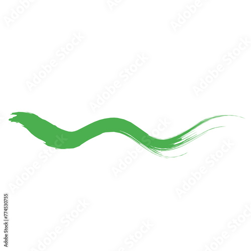 Green hand painted vector abstract brush
