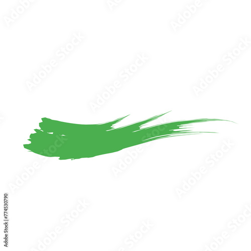 Green hand painted vector abstract brush