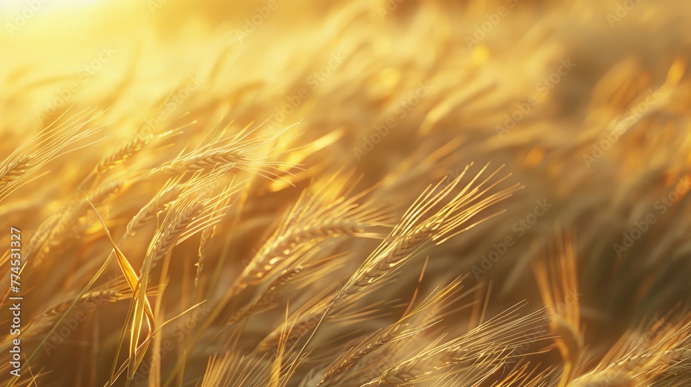 A field of wheat swaying in the wind AI generated illustration A field of wheat swaying in the wind AI generated illustration