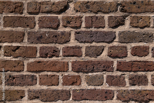 Background texture of a very old brick wall.