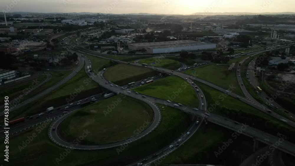 Rodovia Anhanguera x Rodovia Dom Gabriel em Jundiaí, SP. 02/04/2024. Timelapse com drone