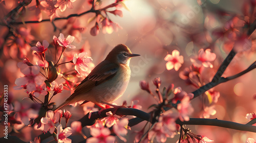 bird on a branch , generative ai