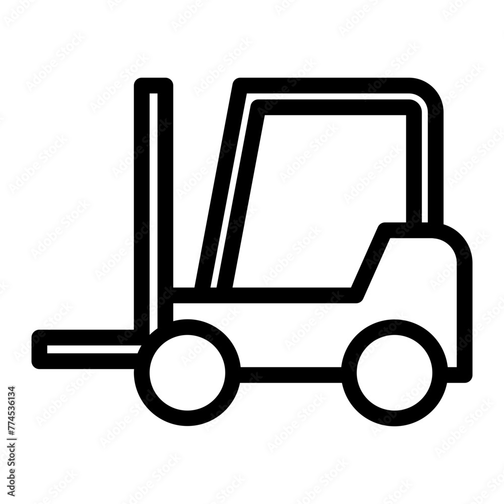 Forklift icon in outline style