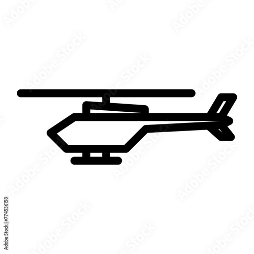 Helicopter icon in outline style