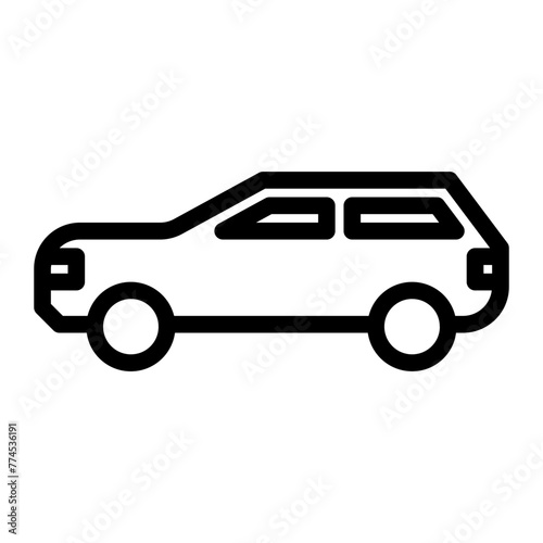 Car icon in outline style