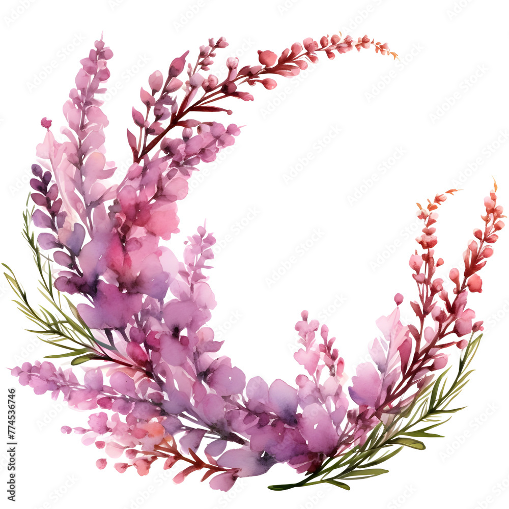 Naklejka premium Liatris border. Watercolor botanical banner for the design of invitations, cards, congratulations, announcements, sales, stationery.