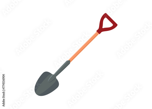Spade shovel. Simple flat illustration.
