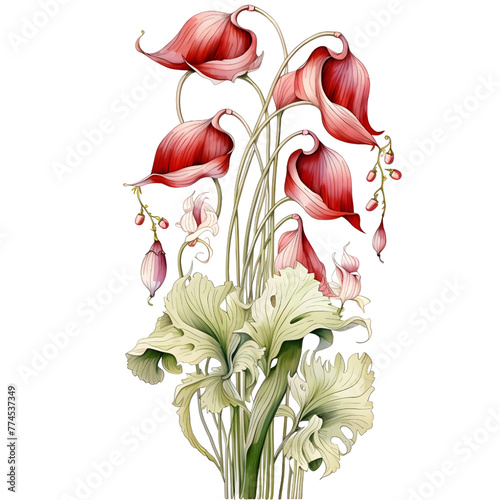 Jack-in-the-Pulpit illustration, watercolor, white background photo