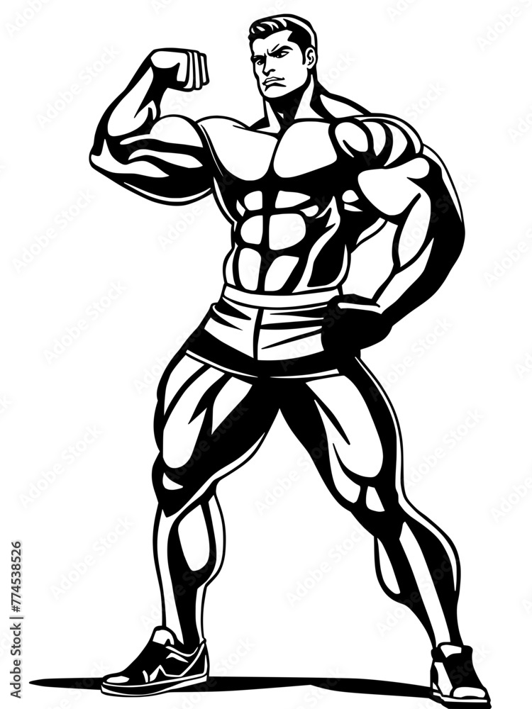 Fototapeta premium illustration of a bodybuilder